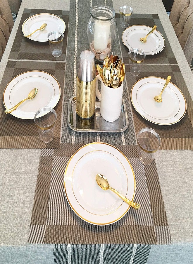 JL Prime 50 Piece Gold Plastic Spoons Set - Reusable & Recyclable - Elegant Gold Plastic Spoons for Weddings, Anniversaries, Showers, Parties - Sturdy & Durable Utensils for Special Events by JL Prime - Image 2