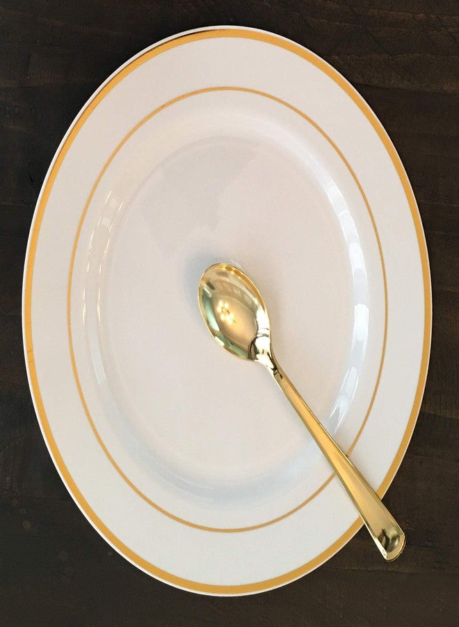 JL Prime 50 Piece Gold Plastic Spoons Set - Reusable & Recyclable - Elegant Gold Plastic Spoons for Weddings, Anniversaries, Showers, Parties - Sturdy & Durable Utensils for Special Events by JL Prime - Image 4