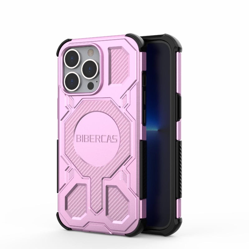BIBERCAS For Iphone 13 Pro Real Color Series Magsafe Shockproof Phone Case(Pink) - Image 1