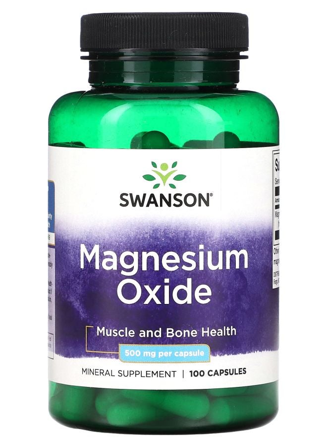 Magnesium Oxide 500 mg  100 Capsules