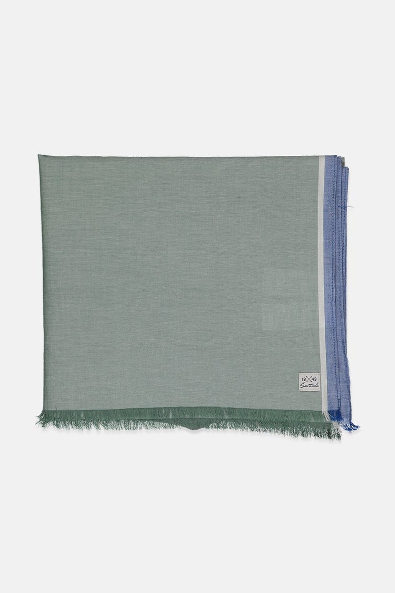 Tchibo وشاح رجالي مزخرف الحواف 190 x 56 سم، أخضر غامق - Image 3