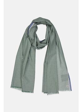Tchibo Men Fringed Hem Woven Scarf 190 x 56 cm, Dusty Green  - Image 1