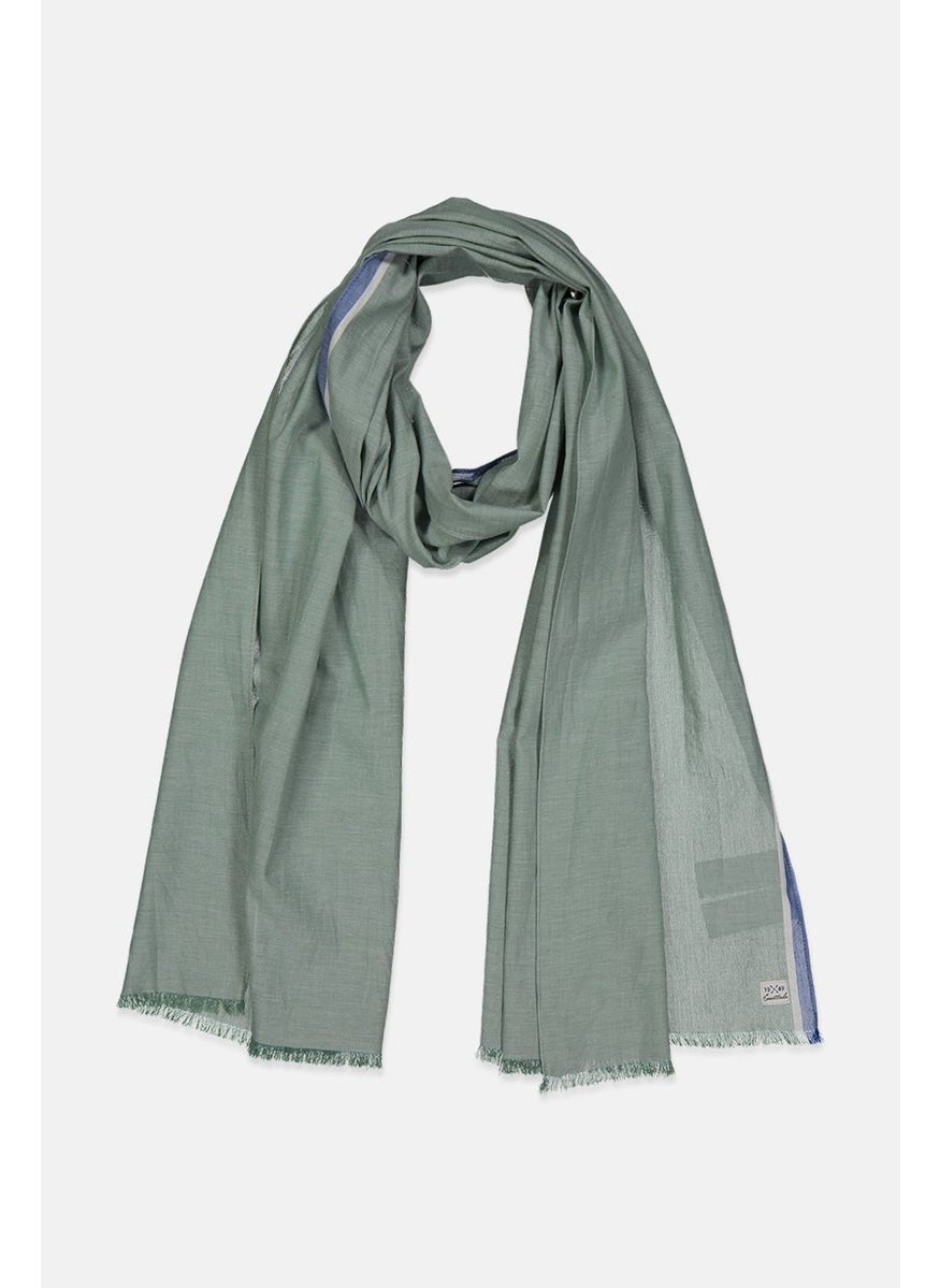 Tchibo Men Fringed Hem Woven Scarf 190 x 56 cm, Dusty Green  - Image 1