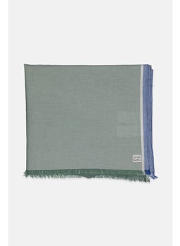 Tchibo Men Fringed Hem Woven Scarf 190 x 56 cm, Dusty Green  - Image 3