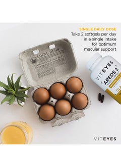 Viteyes Areds 2 Classic Macular Health Formula Softgels Eye Health Vitamin For Vision Protection Lower Zinc Eye Vitamins Macular Vitamins Betacarotene Free 60 Softgels  - Image 5