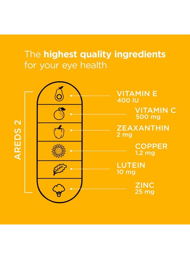 Viteyes Areds 2 Classic Macular Health Formula Softgels Eye Health Vitamin For Vision Protection Lower Zinc Eye Vitamins Macular Vitamins Betacarotene Free 60 Softgels - Image 4
