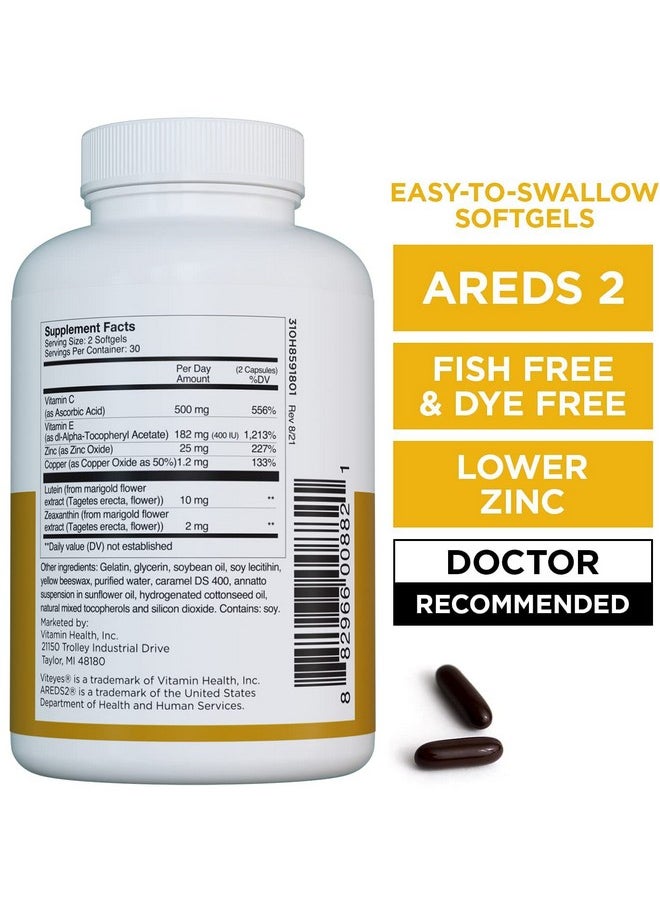 Areds 2 Classic Macular Health Formula Softgels Eye Health Vitamin For Vision Protection Lower Zinc Eye Vitamins Macular Vitamins Betacarotene Free 60 Softgels - pzsku/ZF9DB748A8E4224B7A74BZ/45/_/1698059931/e872463d-4dc7-4aed-a4ea-2a7ec77949a4