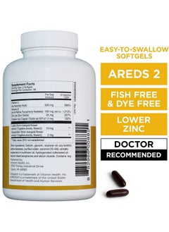 Viteyes Areds 2 Classic Macular Health Formula Softgels Eye Health Vitamin For Vision Protection Lower Zinc Eye Vitamins Macular Vitamins Betacarotene Free 60 Softgels  - Image 3