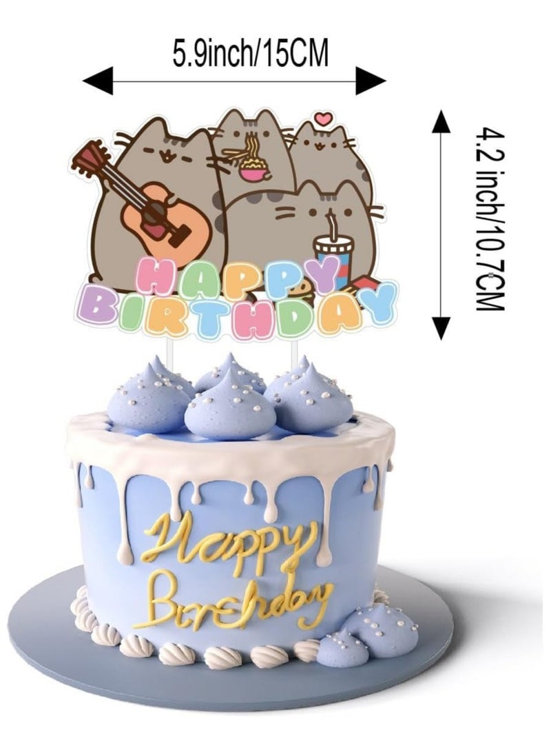 عام مجموعة ديكور حفلات قطط لطيفة (44 قطعة) — تشمل لافتات و بالونات وزينة للكعك/الكب كيك ودوامات معلقة، مثالية لأعياد الميلاد والحفلات ذات الطابع الحيواني الأليف. - Image 5