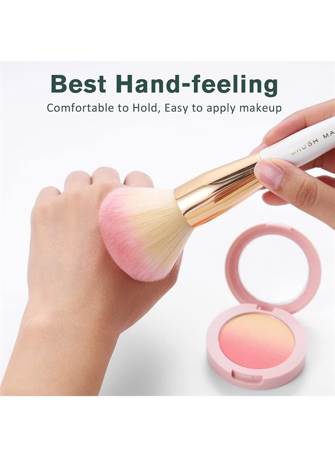 Brush Master Makeup Brushes Set 10Pcs Professional Kabuki Foundation Eyeshadow Blush Blending Lip Full Face Cosmetic Kit W/Makeup Brush Set with Holder - Image 4