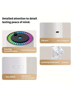 DIGI CORE Humidifiers For Bedroom With Night Light Cool Mist Humidifier For Home And Car Star Projector Galaxy Night Light Aroma Diffuser 280ML Rotating Head With Multimodes Operated With Light White/Clear  - Image 2