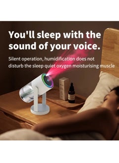 DIGI CORE Humidifiers For Bedroom With Night Light Cool Mist Humidifier For Home And Car Star Projector Galaxy Night Light Aroma Diffuser 280ML Rotating Head With Multimodes Operated With Light White/Clear  - Image 3