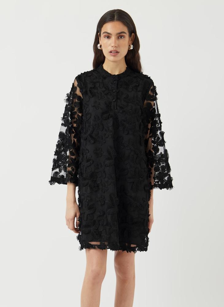 YAS Lace Detail Flared Sleeve Mini Dress - Image 1