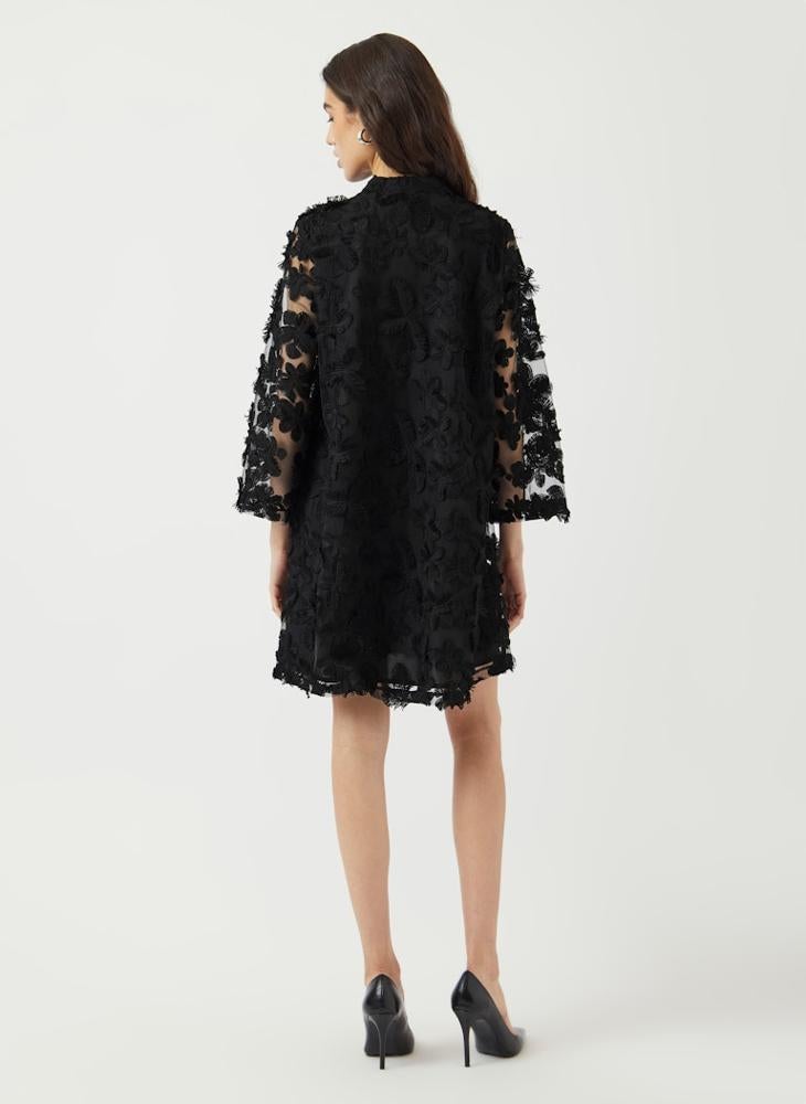 YAS Lace Detail Flared Sleeve Mini Dress - Image 2