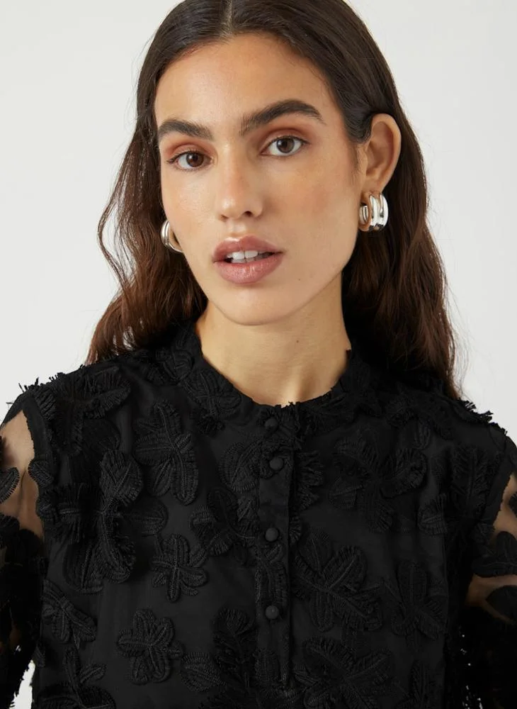 YAS  Lace Detail Flared Sleeve Mini Dress for Women | Best Price UAE