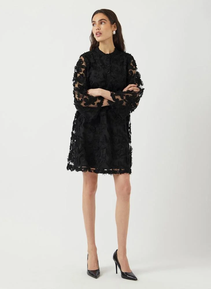 YAS  Lace Detail Flared Sleeve Mini Dress for Women | Best Price UAE