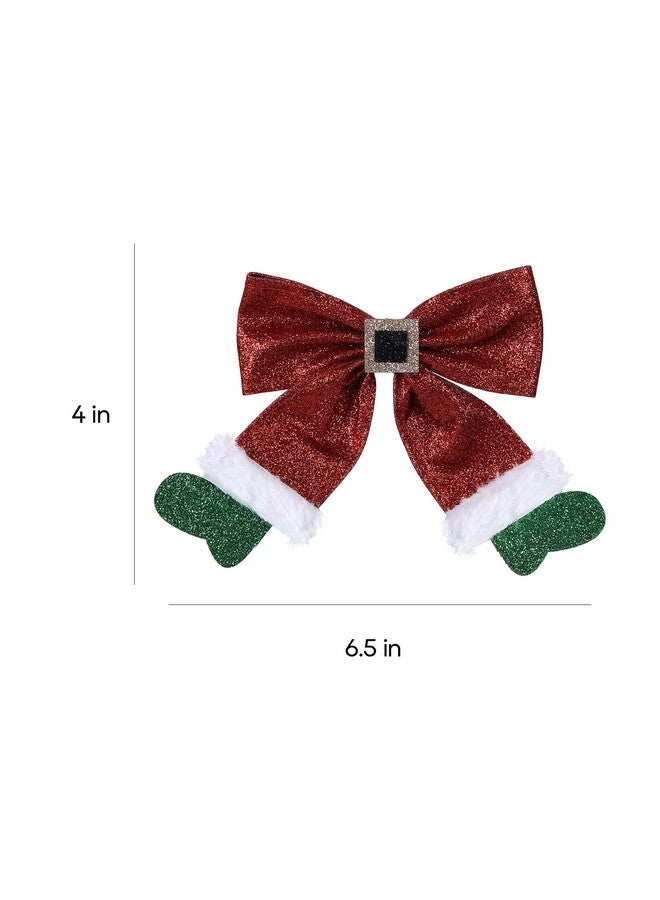 melyde Christmas Hair Bow Clip 6.5 Inch Red Christmas Stocking Hair Clip Kids Girls Women Sparkly Glitter Holiday Hair Accessories For Xmas Party Decor - Image 5