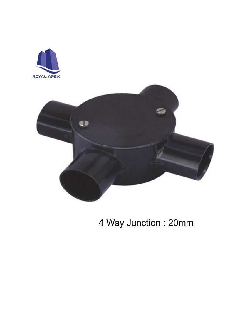 PVC Electrical Conduit Pipe & Fittings for Indoor and Outdoor Electrical Wiring and Cabling (Pack of 10) (20mm, Junction 4 Way) - Image 2