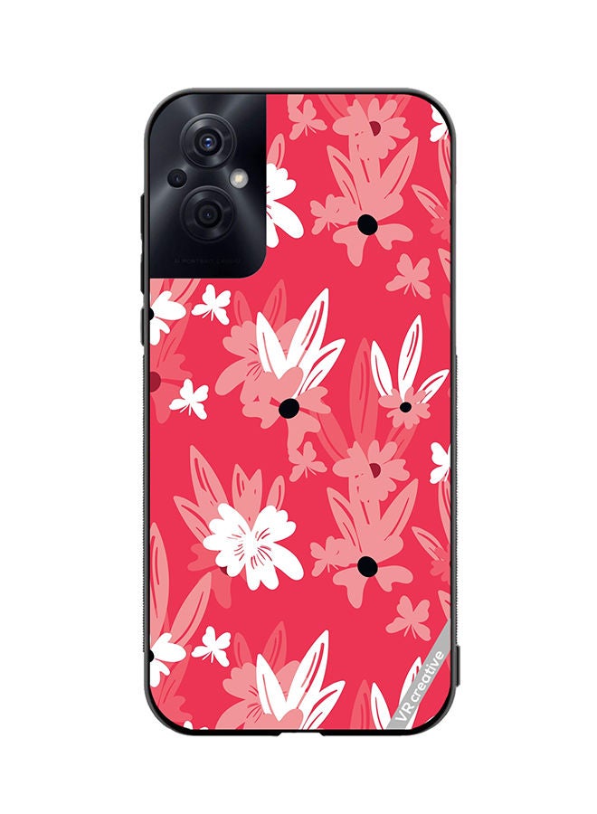VR CREATIVE Protective Case Cover For Oppo Reno8 Z Floral Pattern Based On Traditional Folk Art Ornaments Design Multicolour - Image 1