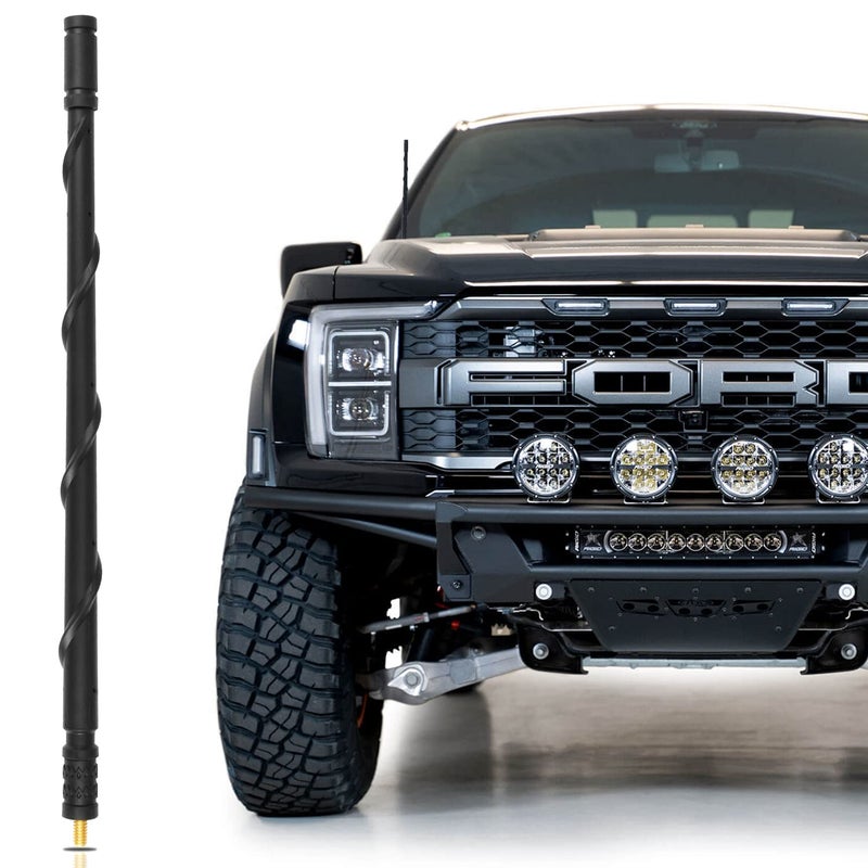 KSaAuto Ford Truck Replacement Antenna, 13 Inch Flexible Rubber, Black, Fits Ford F150 2009-2025, F250 F350 2017-2025, Bronco 2021-2025, AM/FM Reception - Image 1