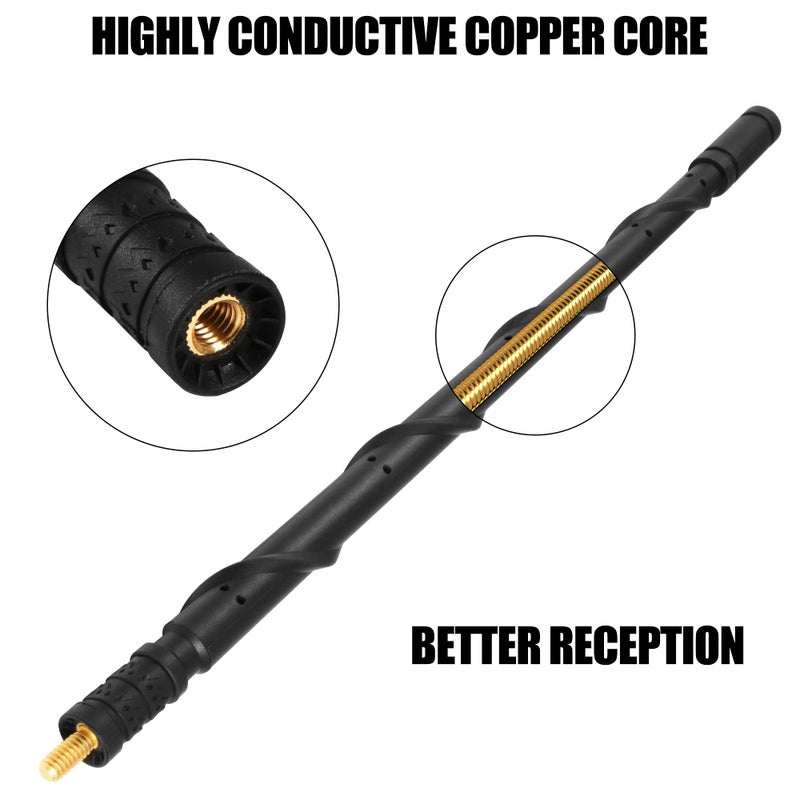 KSaAuto Ford Truck Replacement Antenna, 13 Inch Flexible Rubber, Black, Fits Ford F150 2009-2025, F250 F350 2017-2025, Bronco 2021-2025, AM/FM Reception - Image 4