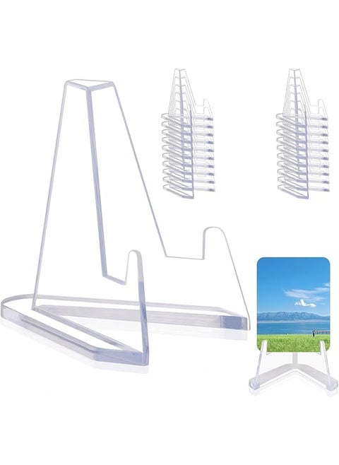 20 Packs Card Display Stand, Sturdy and Stable, Premium Acrylic Sports Card Holder, Versatile Use, Clear Mini Easel Stand, for Challenge Coins PSA Graded Baseball Trading Cards (2.2 Inch)