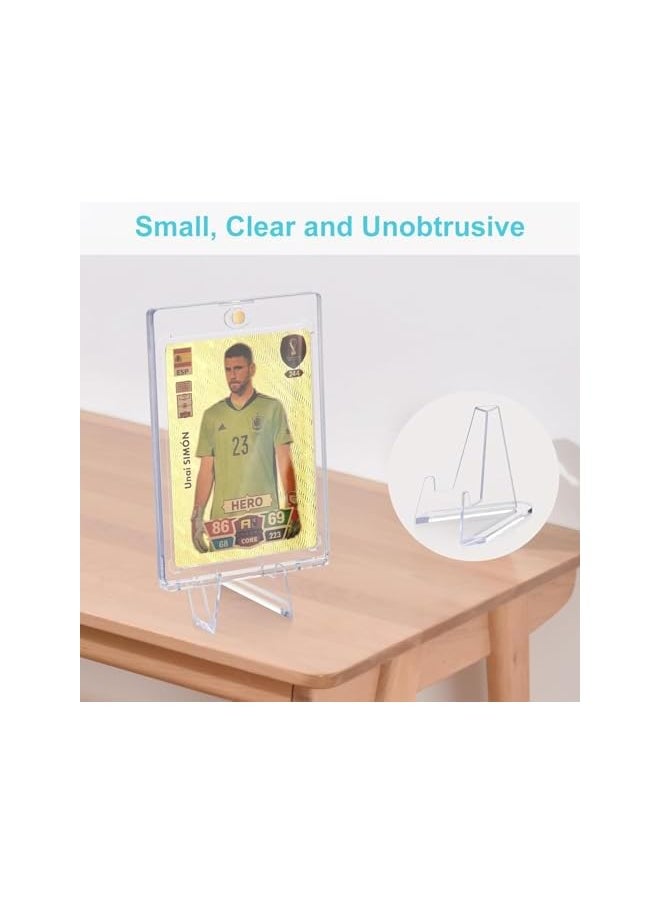 The Bros - 20 Packs Card Display Stand, Sturdy and Stable, Premium Acrylic Sports Card Holder, Versatile Use, Clear Mini Easel Stand, for Challenge Coins PSA Graded Baseball Trading Cards (2.2 Inch) - Image 1