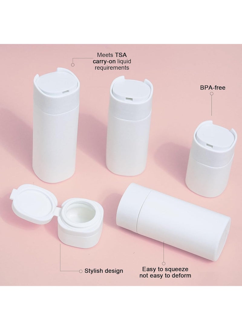 Travel Bottles for Toiletries, 5pcs Tsa Approved Travel Size Containers, Leak Proof Refillable fluid Shampoo And Conditioner Travel Essentials toiletry Bottles with Clear Toiletry Bag (White) - Image 5