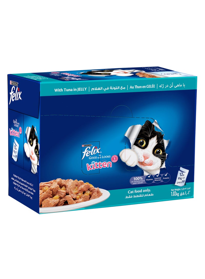 PURINA Felix Kitten With Tuna In Jelly 12 x 85g - Image 1