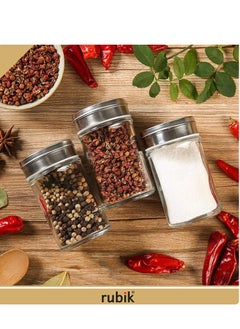 Spice Rack Condiment Glass Jar Seasoning Bottles Stainless Steel Rack Storage Organization for Kitchen (5+3pcs/set) - pzsku/ZF9DC04462AD6F84F8331Z/45/_/1629792377/fecc792a-9d5c-4d87-9c51-04d433893eb9