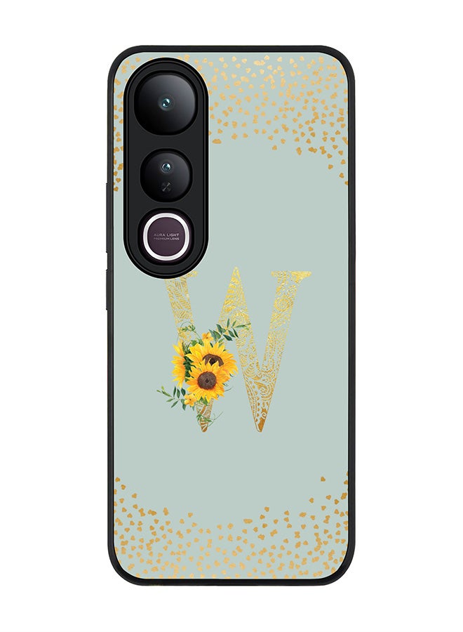 Stylizedd For vivo V50 Lite Case,Slim fit Camera Protection, Shockproof Thin Phone cover  - Custom Floral Monogram - W  (Light Grey )