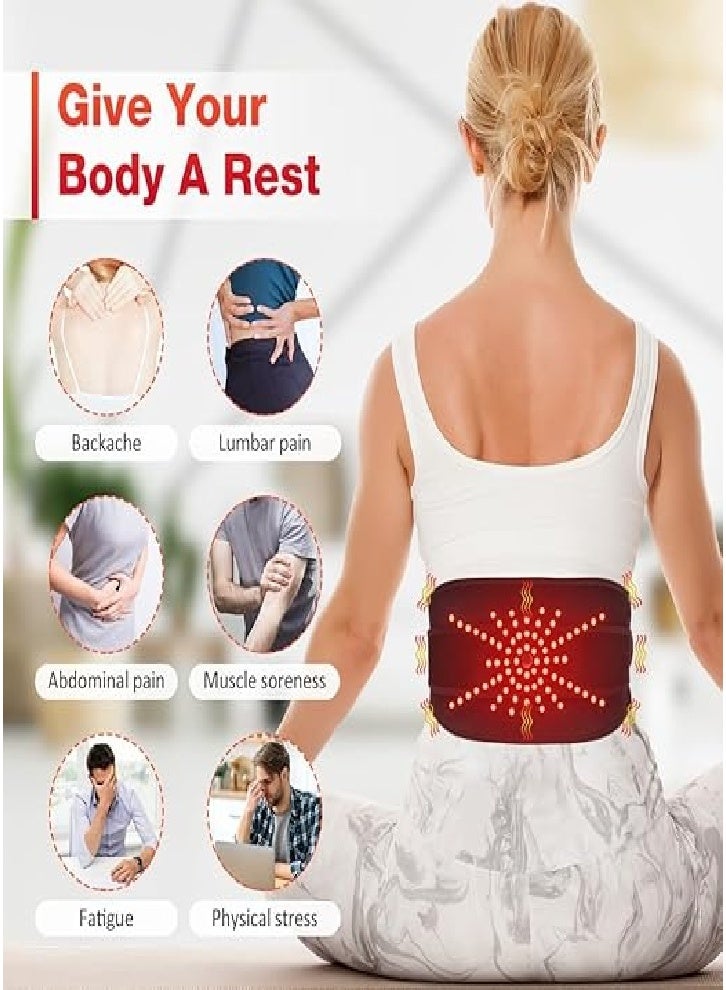 وسادة تدفئة مطورة لتخفيف آلام الظهر، حزام تدليك شحن لاسلكي، وسادة تدفئة للظهر أو البطن، للجنسين - Image 3