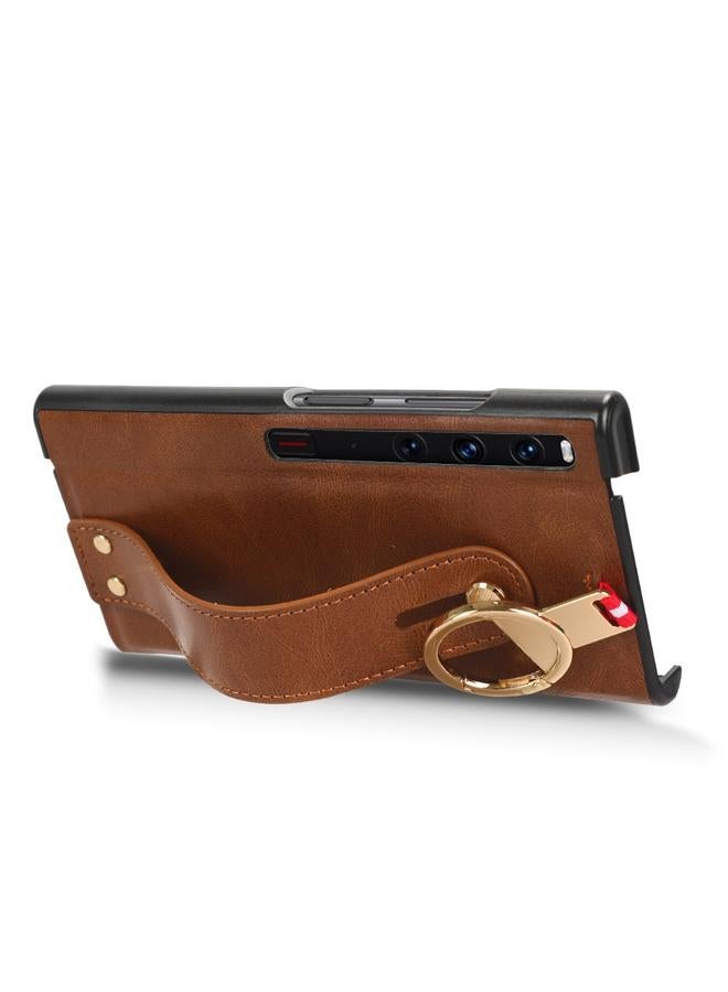 زبون جراب خلفي من الجلد لهاتف Huawei Mate Xs 2 مع سوار معصم - Image 4