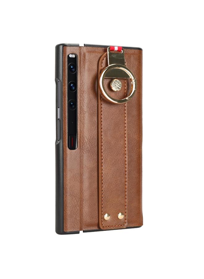 زبون جراب خلفي من الجلد لهاتف Huawei Mate Xs 2 مع سوار معصم - Image 3