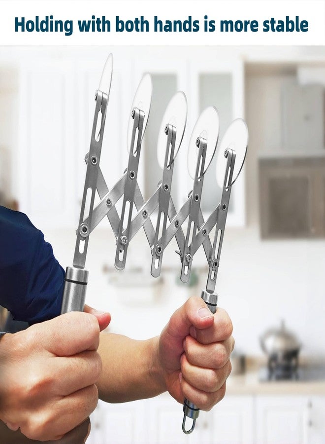 قطاعة معجنات احترافية بخمس عجلات - أداة بيتزا وعجين من الفولاذ المقاوم للصدأ، أداة مطبخ متعددة الاستخدامات للخبز، وتقطيع العجين، وتقسيم البسكويت - عجلة معجنات شديدة التحمل بمقبض مريح - Image 4