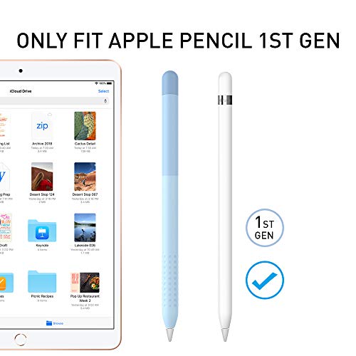 Delidigi iPencil Case for Apple Pencil 1st Generation Gradient Color Silicone Protective Cover Sleeve Accessories Compatible with Apple Pencil 1st Gen Blue - Image 3