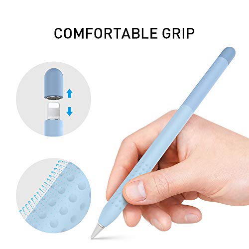Delidigi iPencil Case for Apple Pencil 1st Generation Gradient Color Silicone Protective Cover Sleeve Accessories Compatible with Apple Pencil 1st Gen Blue - Image 5