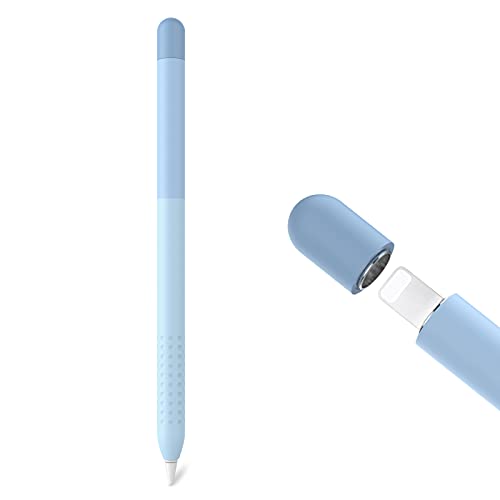 Delidigi iPencil Case for Apple Pencil 1st Generation Gradient Color Silicone Protective Cover Sleeve Accessories Compatible with Apple Pencil 1st Gen Blue - Image 1