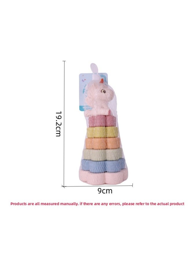 null - Children's Winter Dinosaur Soft Glue Stacking Ring Enlightenment Plum Blossom Shape Puzzle Stacking Music Chenghai Manufacturers Wholesale-Color:638-73 Plum Blossom Stacking Circle-random One - Image 1