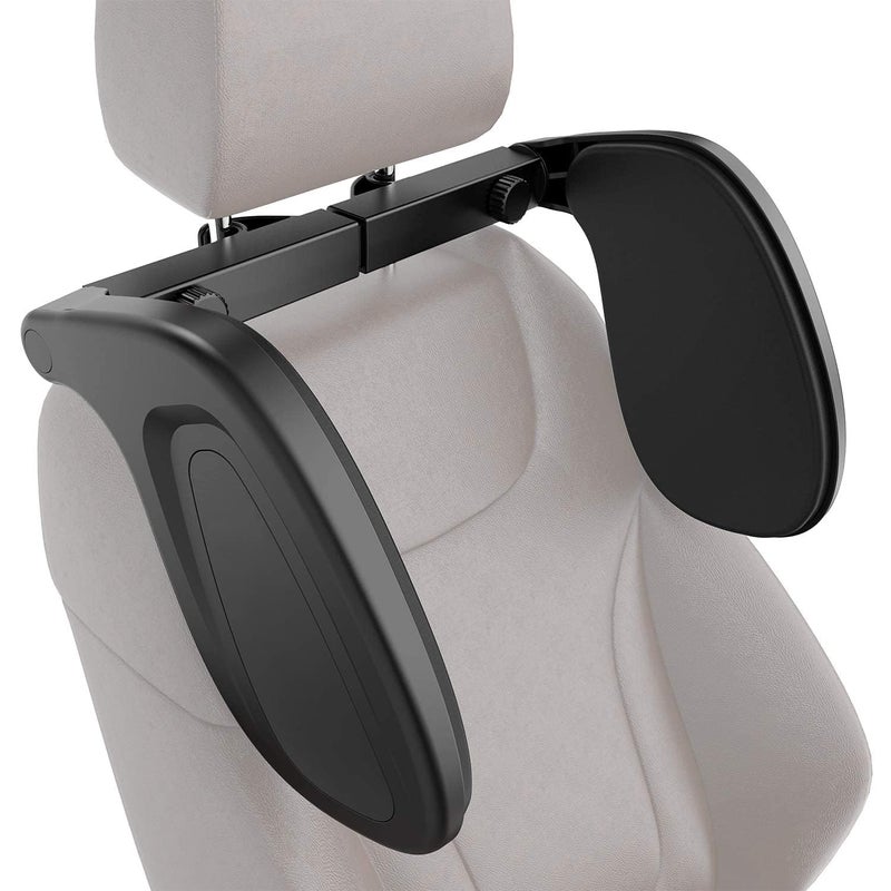 Vroxy وسادة نوم على شكل حرف U من فروسكي للسيارة | وسادة مسند رأس مقعد السيارة | وسادة جلدية فاخرة لتخفيف الألم مع منظم مقعد للأطفال والبالغين للجنسين (1 قطعة) - Image 1