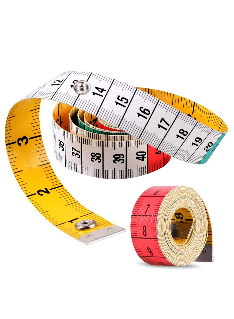 UREVO Soft Dual Sided Tape Measure 150 cm with Snap Button Closure for Body Measuring Sewing Tailor Fabric Knitting Home Craft Daily Use - Image 1