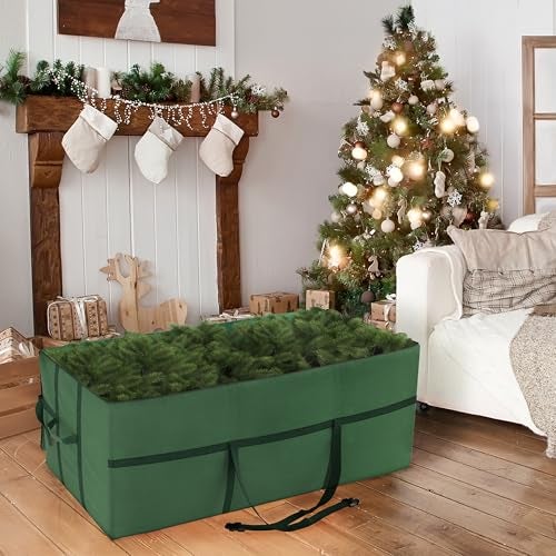 Elf Stor Christmas Tree Storage Bag - Storage Bags for 9FT Disassembled Artificial Trees, Seasonal Decor, Packing, Moving, and Home Organizer by Elf Stor (Green) - Image 2