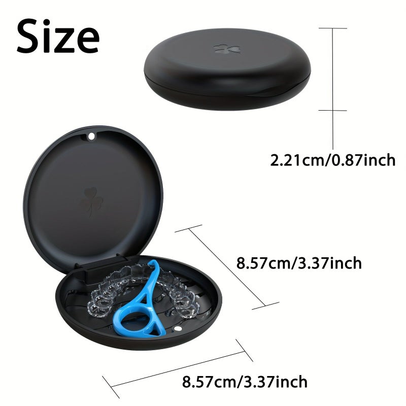 White Compact Round Dental Retainer Storage Case for Braces and Mouth Guards - Image 4
