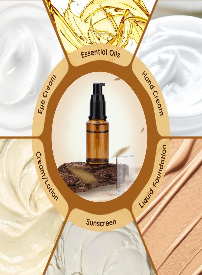 Segbeauty زجاجة مضخة فارغة مصنوعة من الزجاج المعتم سعة 1 أونصة من سيج بيوتي، عبوة 3 قطع سعة 30 مل، زجاجات مضخة بحجم السفر، حاوية لوشن قابلة لإعادة الاستخدام، زجاجة أساس للسفر، حاويات تجميل قابلة لإعادة التعبئة للنساء باللون الكهرماني - Image 4