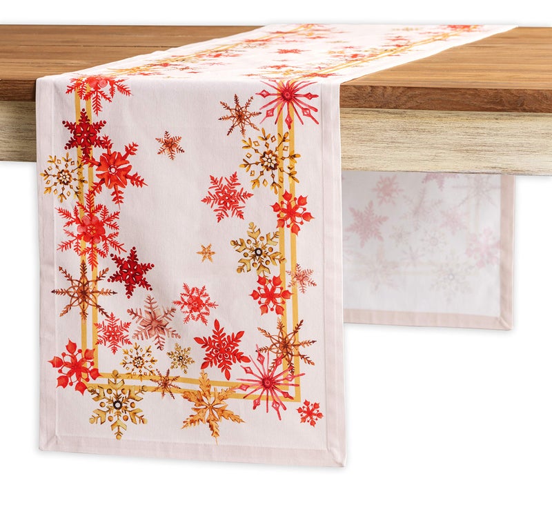 Maison d' Hermine Tablerunners 100% Cotton Decorative Tablerunner Table Cover  Holiday  Dinner  Wedding & Dining  Crystal Star (Single Layer) -Thanksgiving/Christmas(14.50""x108"") - Image 1