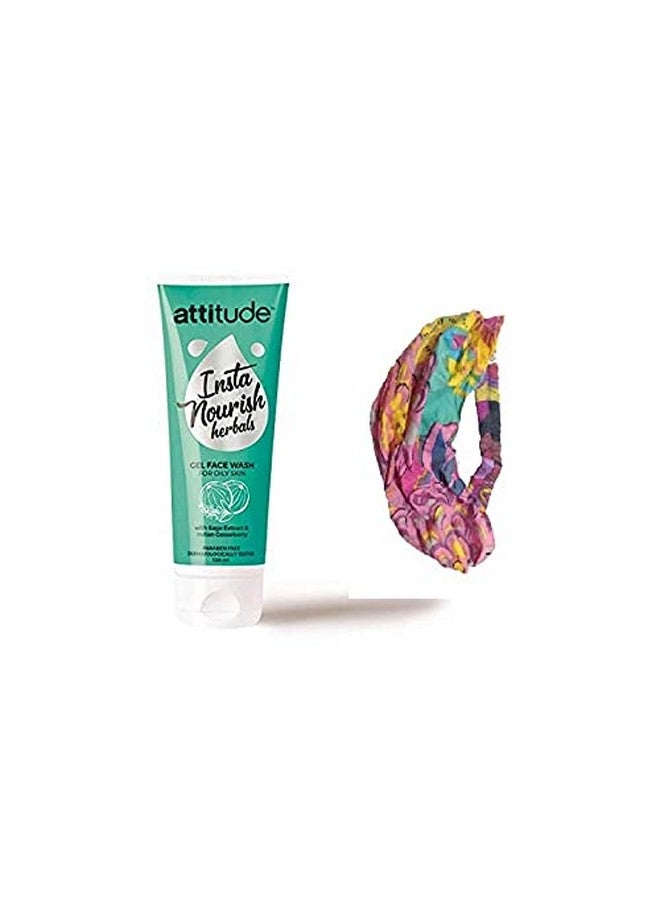 Amway attitude insta nourish herbals gel face wash for oily skin - 100 ml and multicolor hair/head band [ASSORTED] - COMBO - Image 3