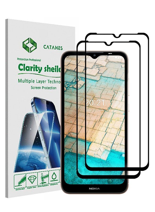 CATANES 2 Pack For Nokia C20 Tempered Glass Screen Protector Full Glue Back - Image 1