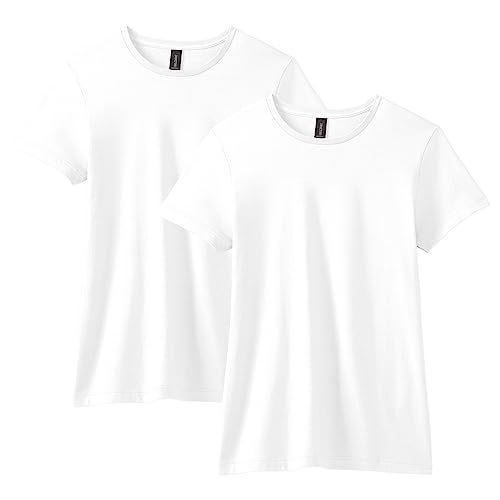 Gildan Women's Softstyle Cotton T-Shirt, Style G64000L, Multipack, White (2-Pack), Small - Image 5
