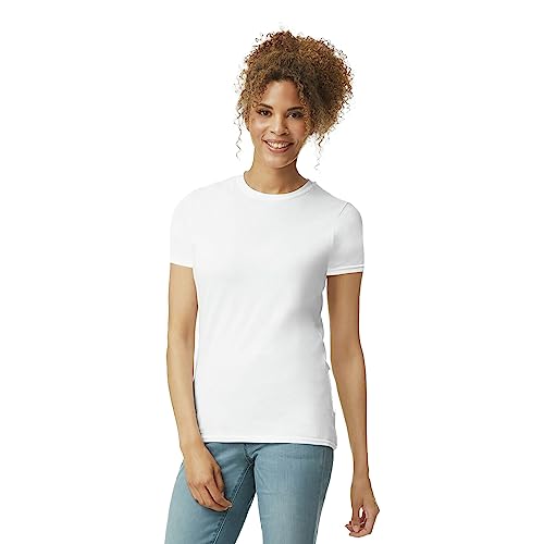 Gildan Women's Softstyle Cotton T-Shirt, Style G64000L, Multipack, White (2-Pack), Small - Image 2