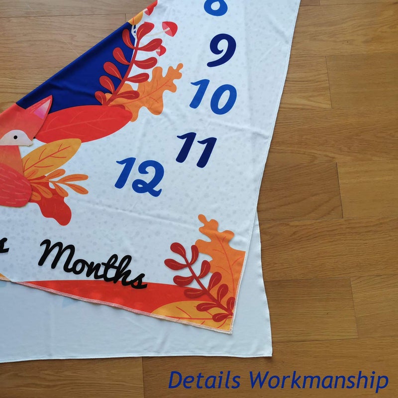 PAMBO Fox Baby Month Milestone Blanket for Baby Boy & Girl - Baby Age Blanket for Photo Taken| Fox Themed BabyShower Gifts - Image 4
